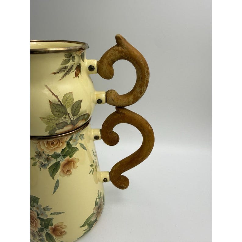 Vintage Victoria and Richard MacKenzie Childs Floral Enamelware Tea Set 12 Piece image 10