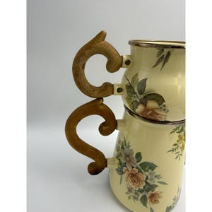 Vintage Victoria and Richard MacKenzie Childs Floral Enamelware Tea Set 12 Piece image 8