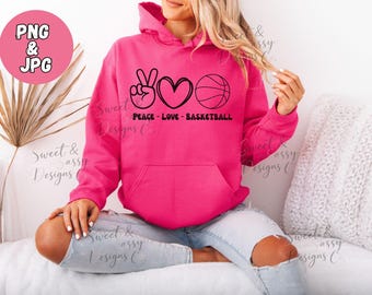 Peace Love Basketball Jpg File Instant Download Png Image Youth Sports Graphic Design Sublimation Print Artwork Basketball Mom Gift