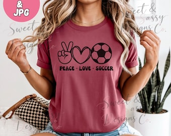 Peace Love Soccer Jpg File Instant Download Png Image Youth Sports Graphic Design Sublimation Print Artwork Soccer Mom Gift