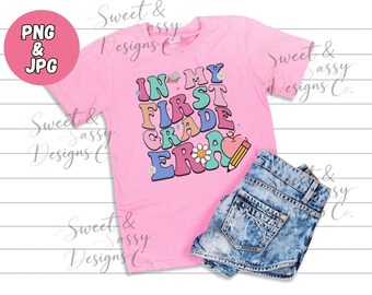 Retro Vibes PNG Back to School Digital Download for kid or Teacher Tshirt or Sweatshirt Gift for Back to First Grade