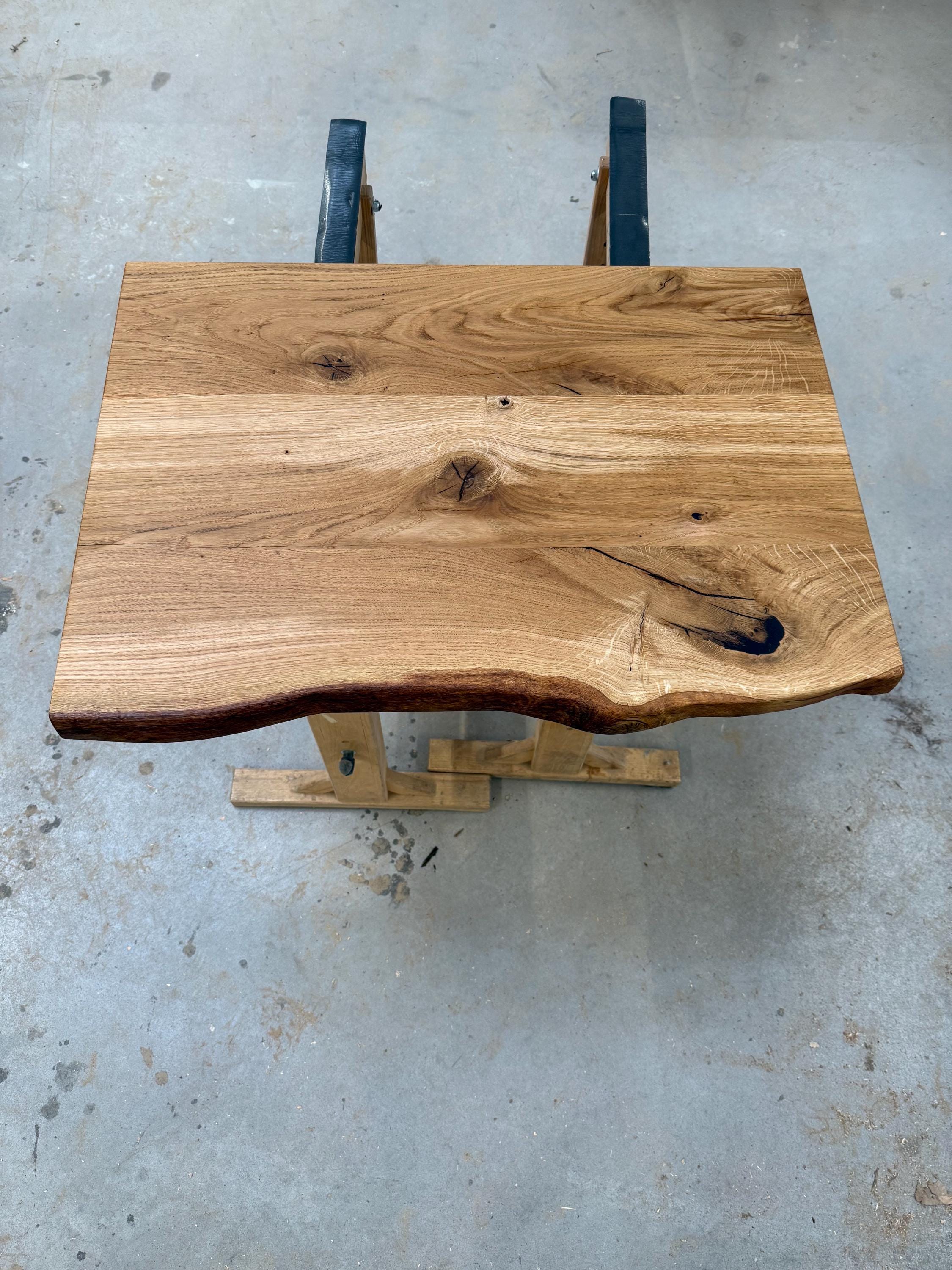 Dalle En Chêne Noir Rustique - Bois Séché Au Four - Épaisseur 7/8" - Bord Vivant - Pièce Unique