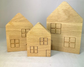 Decorative houses made of oak wood / Available in different sizes / Home decoration / Home accessories / Wooden decoration