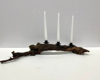 Kerzenhalter aus einer Weinrebe / Deko aus Holz / Dekoration für daheim / Stabkerzenhalter / Kerzenhalter aus Holz / Dekoration