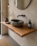 Solid oak vanity top made to measure | Oiled oak vanity top | Bathroom wood countertop | Live edge | Wooden bathroom furniture | Natural edge