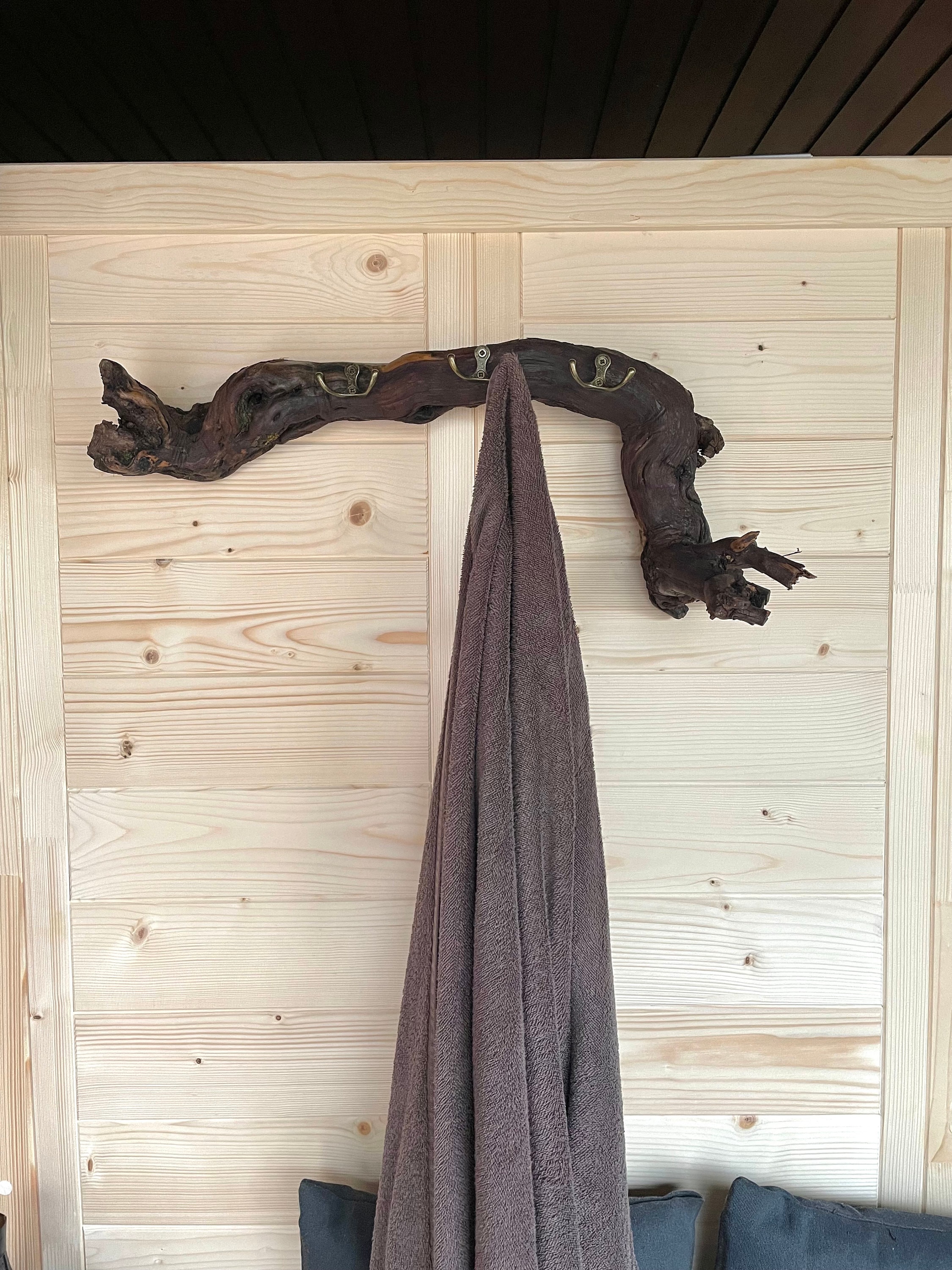 Porte-manteau en vigne, peint / Porte-manteau / Porte-manteau rustique / Porte-manteau rustique / Porte-manteau en vigne