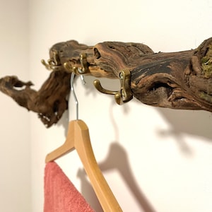 Wall coat rack made from a vine. Coat rack. Rustic jacket rack. Rustic coat rack. Coat rack made from a vine. Wall coat rack image 1