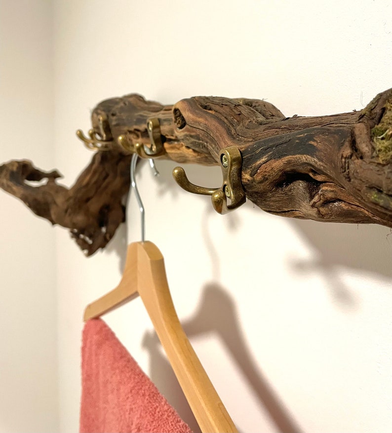 Wall coat rack made from a vine. Coat rack. Rustic jacket rack. Rustic coat rack. Coat rack made from a vine. Wall coat rack image 1
