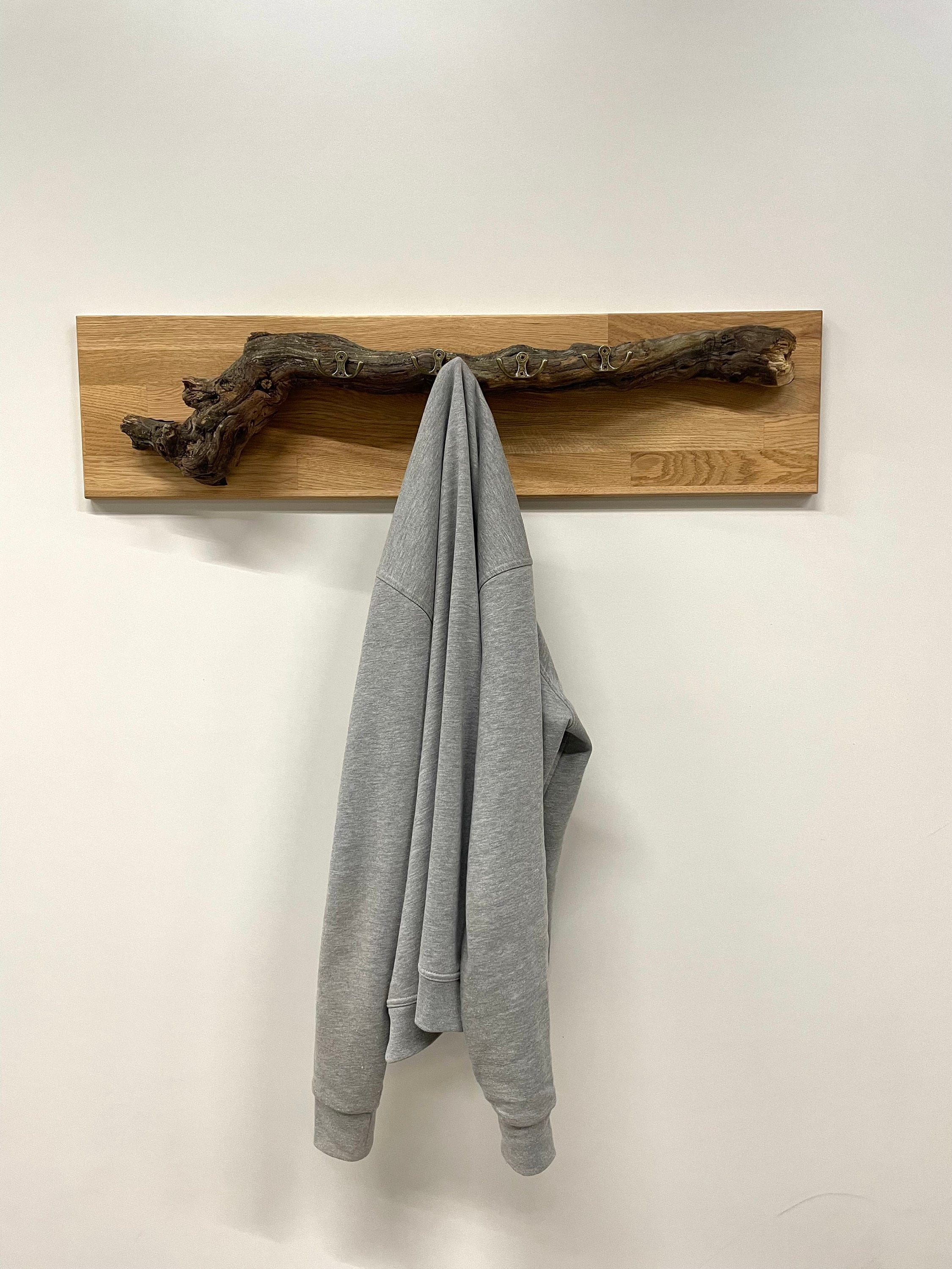 Porte-manteau mural en chêne avec treillage / Porte-manteau / Porte-manteau rustique / Porte-manteau en treillage