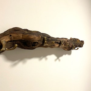 Wall coat rack made from a vine. Coat rack. Rustic jacket rack. Rustic coat rack. Coat rack made from a vine. Wall coat rack image 4