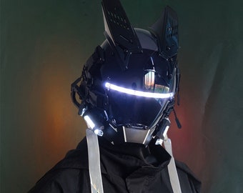 Mechanische Cyberpunk Maske | Cyber Maske - Samurai Helm | DJ Maskenparty | Taktischer Helm Cosplay | Halloween Cosplay Maske | Geschenk