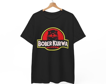 Bober Kurwa T-shirt Unisex, Bobr Meme geïnspireerd Jurassic Park