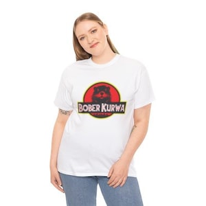 Bober Kurwa T-shirt Unisex, Bobr Meme geïnspireerd Jurassic Park afbeelding 2