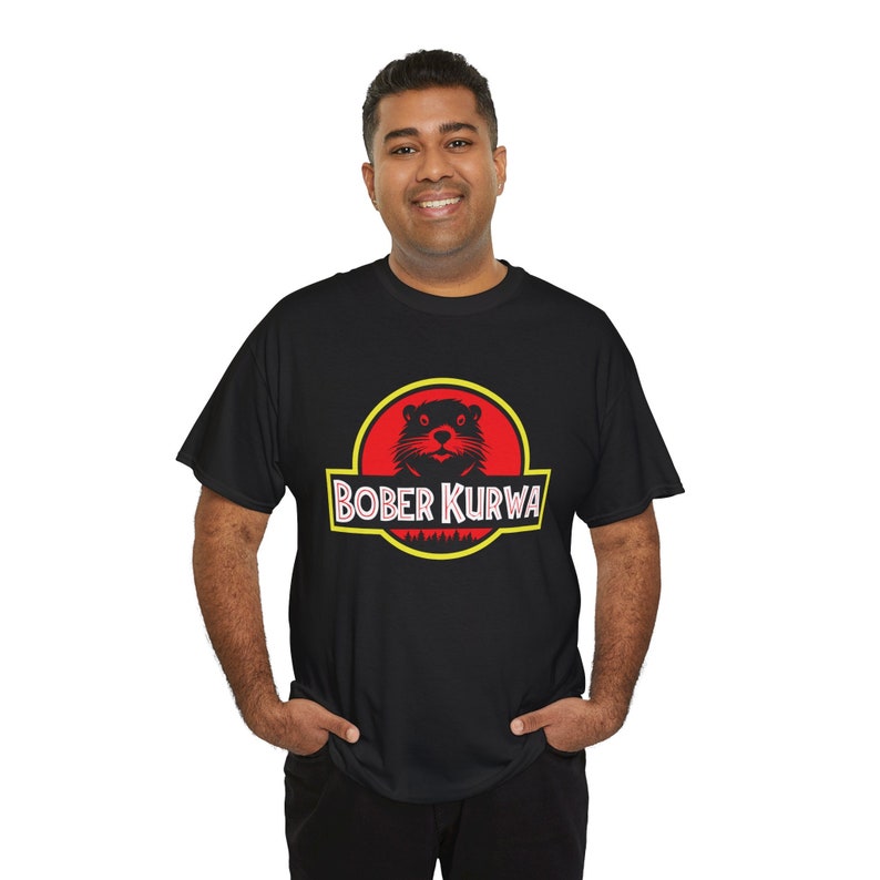 Bober Kurwa T-shirt Unisex, Bobr Meme geïnspireerd Jurassic Park afbeelding 4