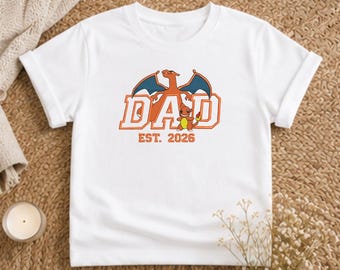 Custom PokaDad Embroidered Sweatshirt, Personalized Poke Dad Characters Shirt, Anime Father's Day Gift, Birthday Gift For Dad, Pocket Beast
