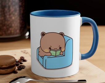 BuBu DuDu Mug - Free US Standard Shipping - BuBu drinking Milk- BuBu reading book - Cute Mug - Accent Coffee Mug, 11oz