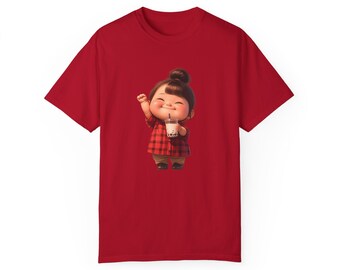 Cute Little Chubby Girl - Love To Drink Bubble Tea - Unisex Cotton T-shirt