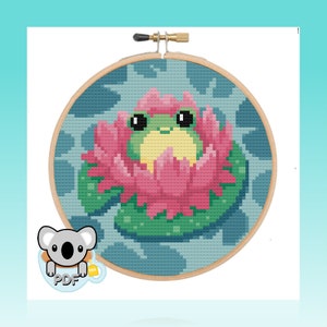 Lily pad Frog - Coleção Vida Selvagem - Padrão de Ponto Cruz PDF Download
