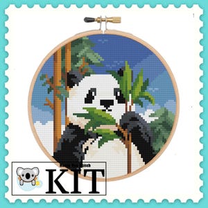 Kit Broderie Point De Croix Riolis Panda - Loisir Créatif