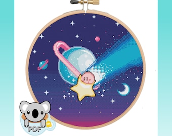 Shooting Star - Kirby - Cross Stitch Pattern PDF Download