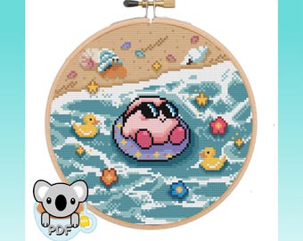Kirby Sea - Kirby - Cross Stitch Pattern PDF Download