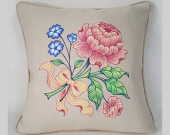 Hand painted cushion cover
