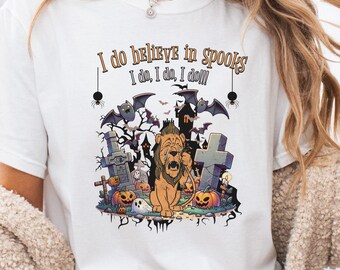I do believe in spooks Wizard of oz halloween comfort colors shirt Wizard of oz tee Halloween Wizard of oz Lion Classic Wizard of oz fan