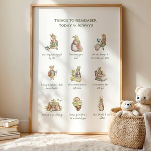 Peter rabbit decore Peterrabbit baby nursery wall art Flopsy rabbit kids playroom art loving inspirational quotes  Beatrixpotter Digital
