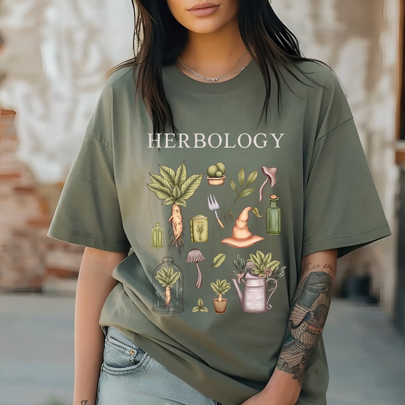 Herbology magical herbology gift comfort colours shirt moss