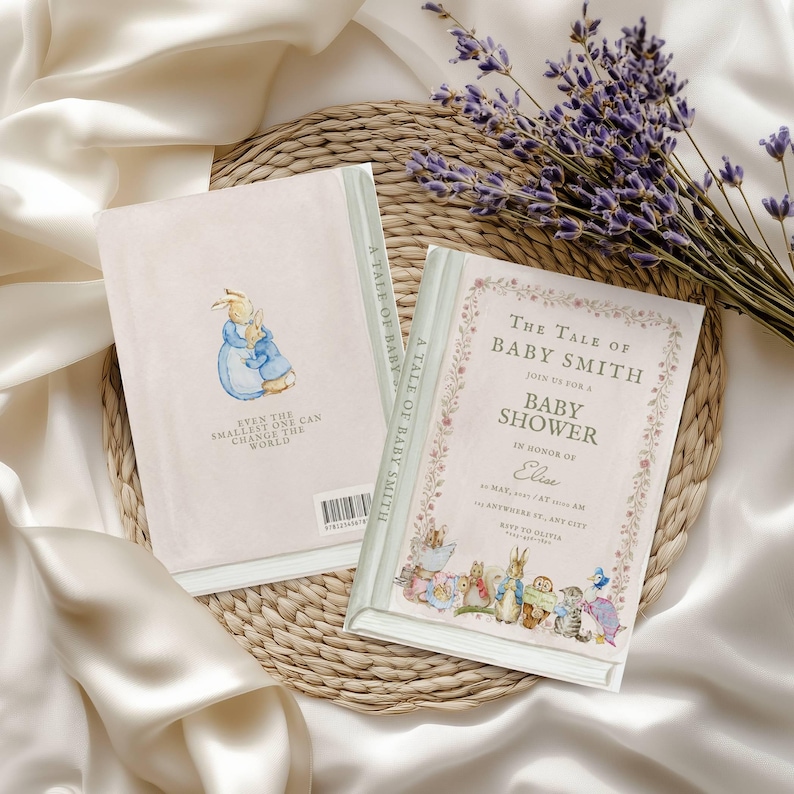 Beatrix Potter Peter Rabbit Baby Shower Invite A New Chapter Begins ...