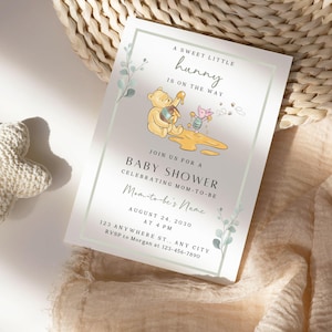 Babyshower Winnie the pooh Digital template Classic Winnie-the-pooh baby shower invitation Winny the pooh baby shower invite Winnie the epoo