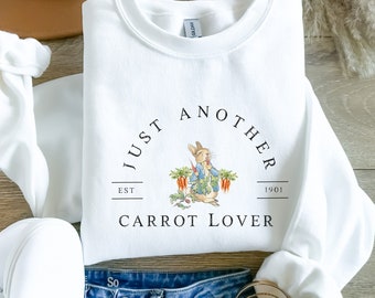 Peter rabbit cottagecore shirt, Gift for gardener, Beatrix Potter shirt, Peter rabbit carrot sweater, Gift for rabbit lover | Bookish gift