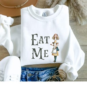 Alice in Wonderland Sweater, Vintage Alice sweatshirt, Lewis Carroll Nostalgic Alicein Wonderland jumper, Alic in wonderland funny sweater