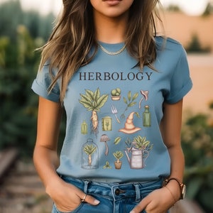 Herbology magical herbology gift comfort colours shirt blue jean