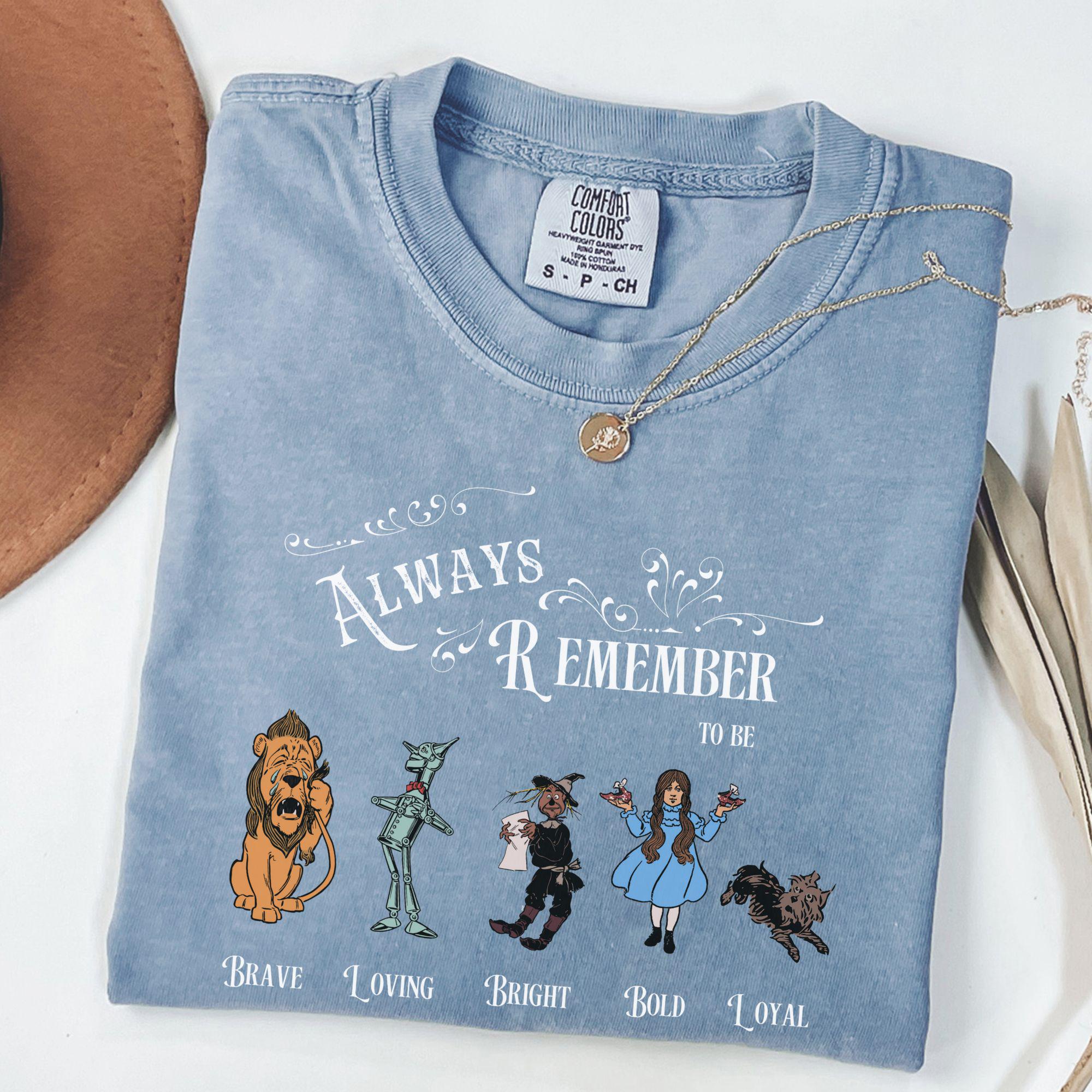 Wizard of oz Shirt Vintage wizard of Oz character Comfort Colors Dorothy Toto T-Shirt Lion Tinman tee Friendship Things to remember Bookish