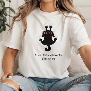 Lustiges Katzen-Shirt, Geschenk für Katzenliebhaber, Katzen-T-Shirt, schwarze Katze T-Shirt, Katzen-Shirts, verlieren es Katzent-shirt, Katzenvater-Shirt, Katzenmutter-Shirt, begabte