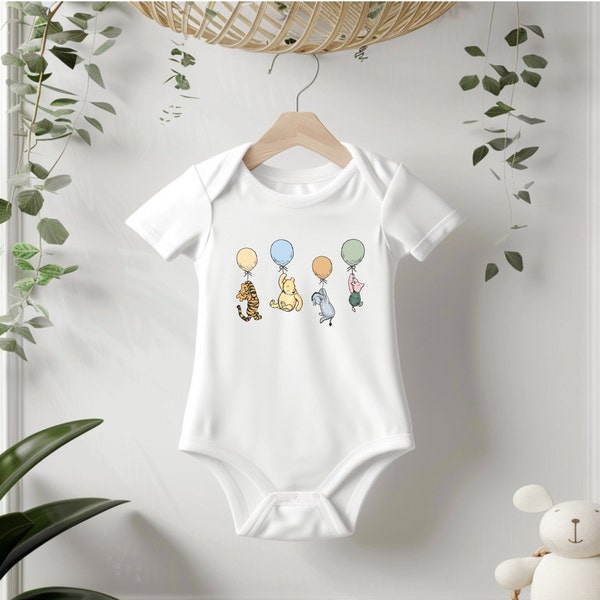 Winnie the pooh babysuit | Vintage winnie baby romper | Gift for baby | Eeyore Tigger Piglet Pooh Bear | Onesie for baby | Mothers day gift