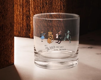 Vaso de Mago de Oz, regalo vintage de Mago de Oz, regalo para fan de Mago de Oz, regalo de Dorothy, cristalería de Mago de Oz, espantapájaros león de hojalata