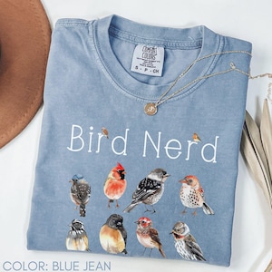 Bird shirt Bird Gift Bird Watching Gift Birdwatcher Shirt Bird Lover Shirt Bird Nerd Shirt Gift for Bird Lover Comfort Colors Bird Species