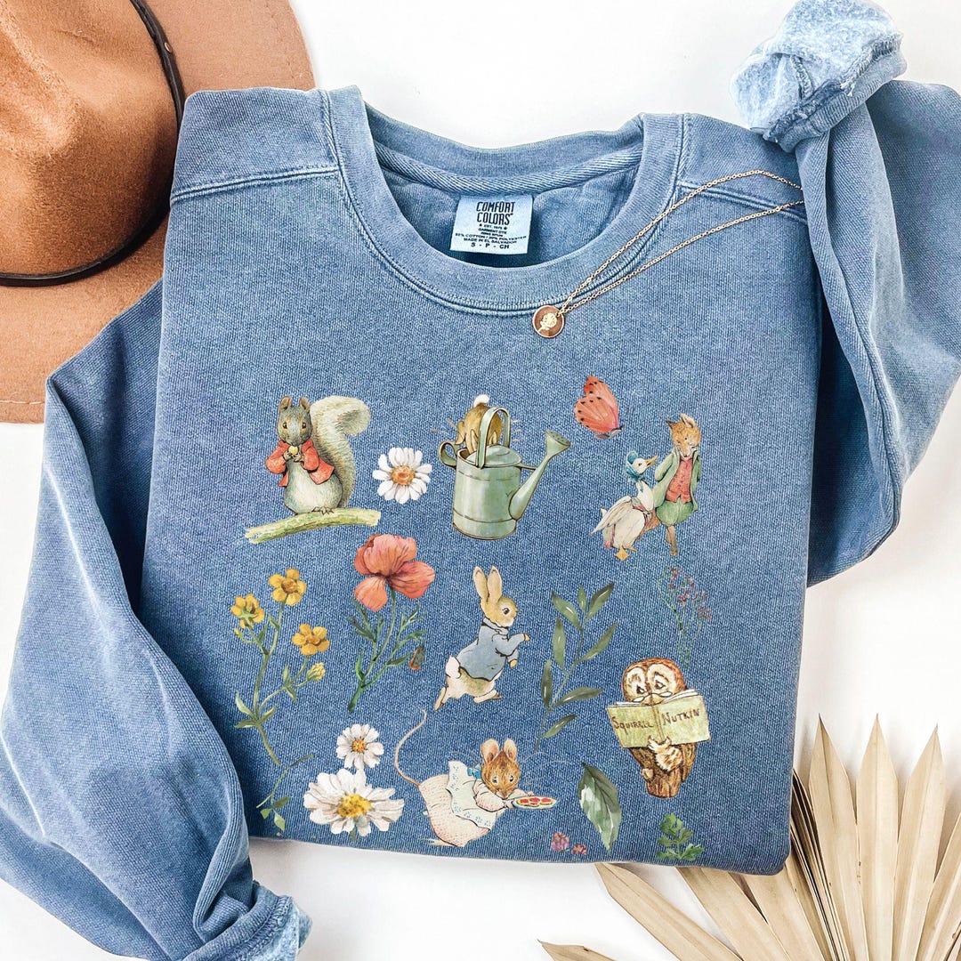 Peter Rabbit Cottagecore Comfort Colors Sweatshirt Gift for Mothers Day ...