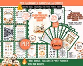 PLR Halloween Games Mega Bundle Canva Templates Editable 255-Page, Family Scavenger Hunts & Party Activities, Halloween Printable Games PLR