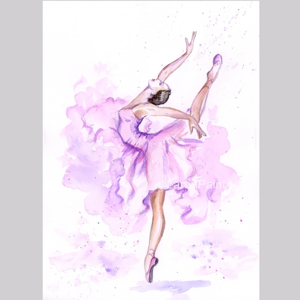 Ballett 1  Kunstdruck von meinem Original Aquarell-Gemälde, Wand Kunstdruck,  Geschenkidee, Bachstelze Gemälde, Muttertag Geschenk