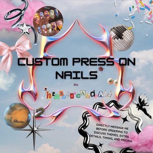 Custom Press-On Nails! Custom designed, hand painted, press-on nails!
