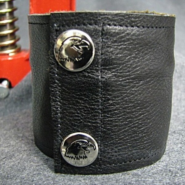Mens Reversible Leather Wrist Cuff with Concealed Zippered Compartment - Distressed Brown and Black