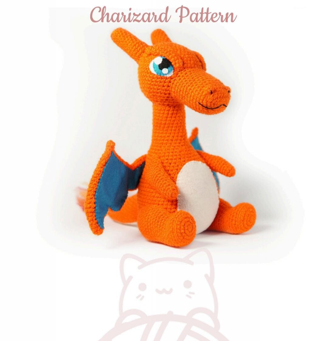 Charizard Pattern Charizard-pattern-amigurumi Crochet-pdf- - Etsy