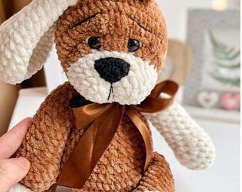 Szydełkowy pluszowy miś-pies-PDF-wzór Amigurumi