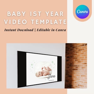 Editable Baby 1st Year Video Template on Canva - Customizable Baby Milestone Slideshow
