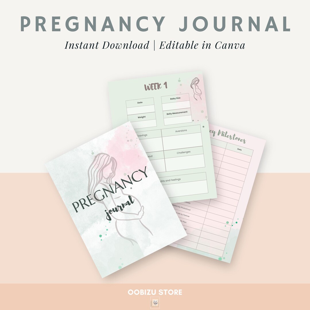Beautiful Pregnancy Journal – Weekly Pages, Milestones, Baby Names, and ...