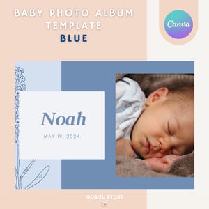 Blue Editable Baby 1st Year Video Template on Canva - Customizable Baby Milestone Slideshow
