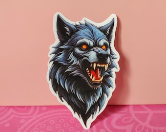 Werewolf Head Vinyl Sticker For Water Bottle Laptop Decals Wall Art Decor Decoration Sticker Stationary Art Decor Stickers Art Collectable